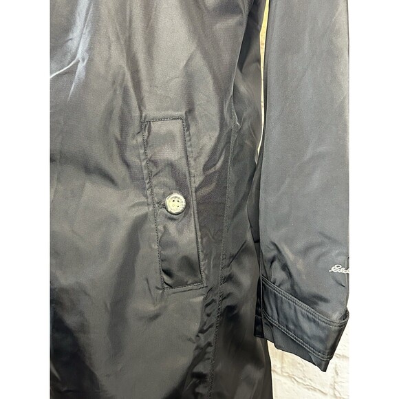 Eddie Bauer Weatheredge Trench Coat Water Resistant Rain Jacket Black NEW MEDIUM - Picture 14 of 16